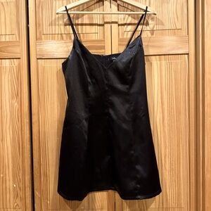 Lulu’s Black Satin Mini Dress